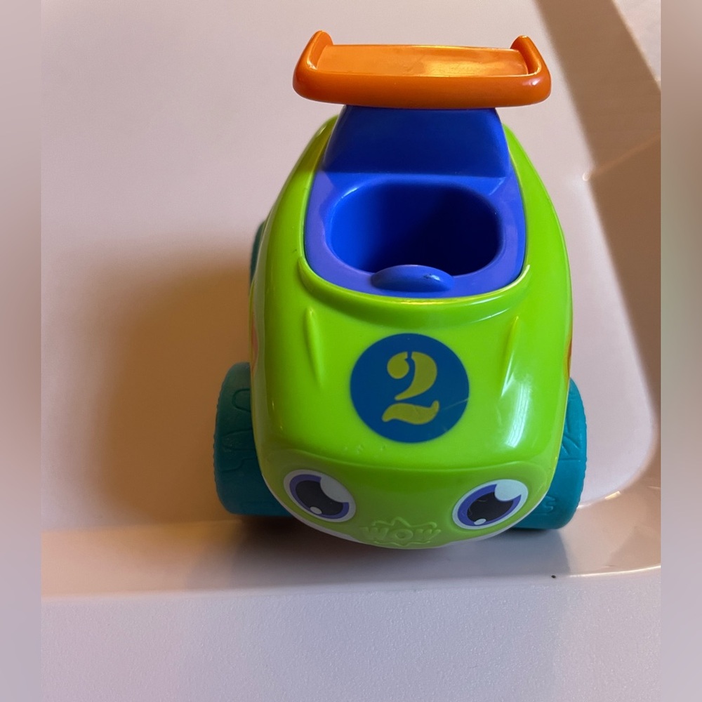 Wow Toys #2 Race Car Green Blue Orange Car Only